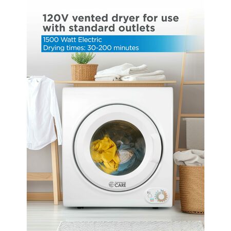 Commercial Care 3.5 Cu. Ft. Portable Dryer, 120V  Front Loading Dryer Machine Holds Up To 13.2 lbs. CED35
